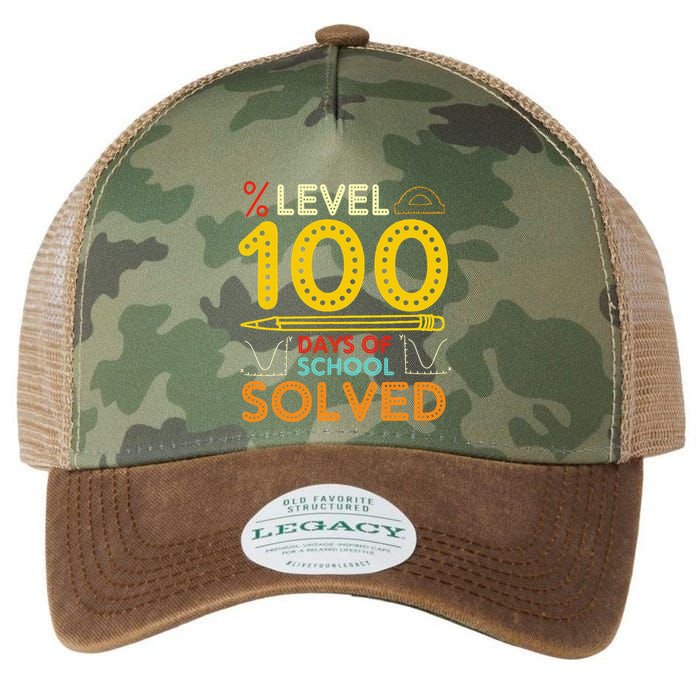 Level 100 Days Of School Solved Math Teacher Students Legacy Tie Dye Trucker Hat
