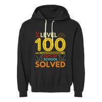 Level 100 Days Of School Solved Math Teacher Students Garment-Dyed Fleece Hoodie