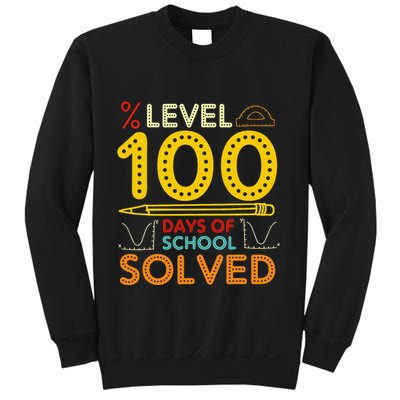 Level 100 Days Of School Solved Math Teacher Students Sweatshirt