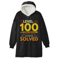 Level 100 Days Of School Solved Math Teacher Students Hooded Wearable Blanket