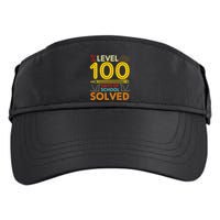 Level 100 Days Of School Solved Math Teacher Students Adult Drive Performance Visor