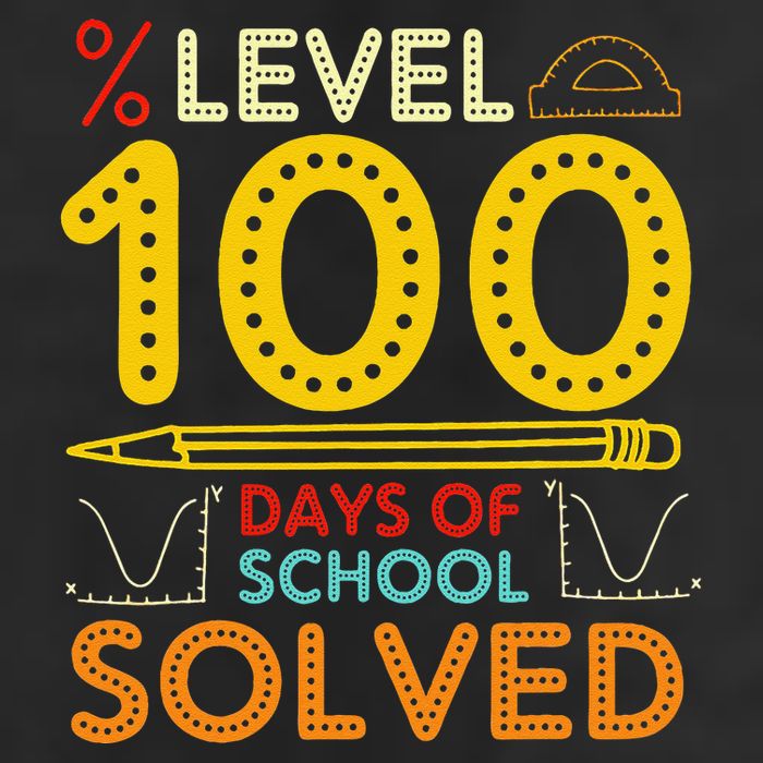 Level 100 Days Of School Solved Math Teacher Students Adult Drive Performance Visor