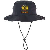 Level 100 Days Of School Solved Math Teacher Students Bucket Hat
