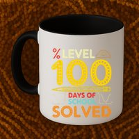 Level 100 Days Of School Solved Math Teacher Students Mug