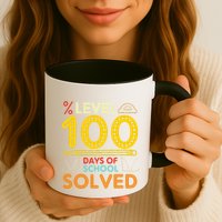 Level 100 Days Of School Solved Math Teacher Students Mug