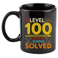 Level 100 Days Of School Solved Math Teacher Students 11oz C Handle Ceramic Mug