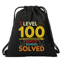 Level 100 Days Of School Solved Math Teacher Students Drawstring Bag