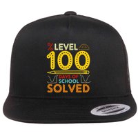 Level 100 Days Of School Solved Math Teacher Students Flatbill Hat