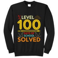 Level 100 Days Of School Solved Math Teacher Students Tall Sweatshirt