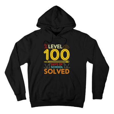 Level 100 Days Of School Solved Math Teacher Students Tall Hoodie