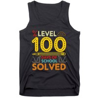 Level 100 Days Of School Solved Math Teacher Students Tank Top