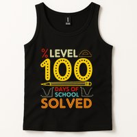 Level 100 Days Of School Solved Math Teacher Students Tank Top