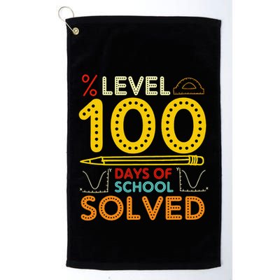 Level 100 Days Of School Solved Math Teacher Students Golf Towel