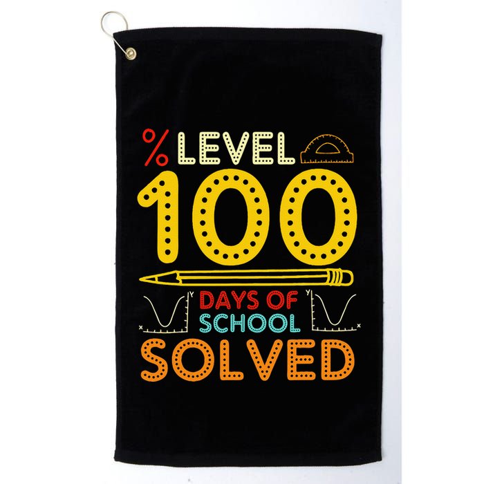 Level 100 Days Of School Solved Math Teacher Students Golf Towel