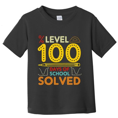 Level 100 Days Of School Solved Math Teacher Students Toddler T-Shirt