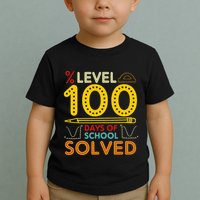 Level 100 Days Of School Solved Math Teacher Students Toddler T-Shirt