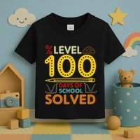 Level 100 Days Of School Solved Math Teacher Students Toddler T-Shirt