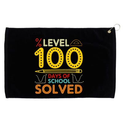 Level 100 Days Of School Solved Math Teacher Students Grommeted Golf Towel