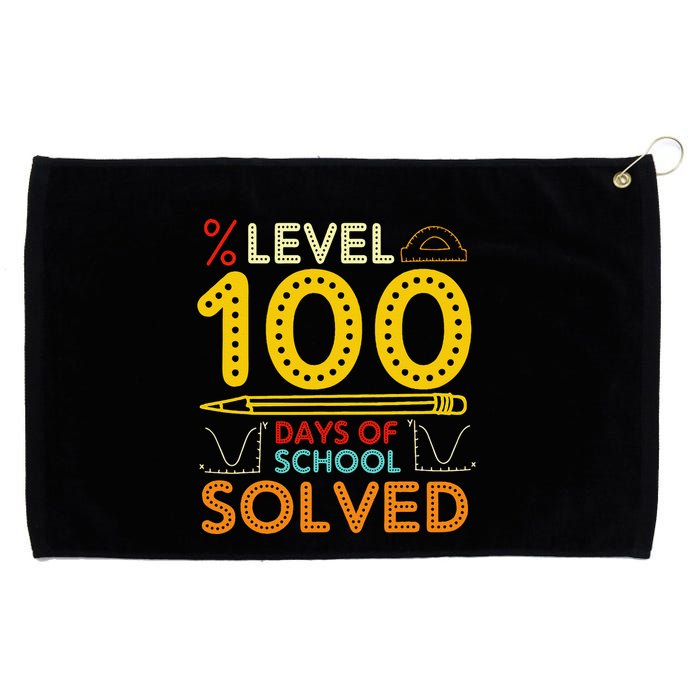 Level 100 Days Of School Solved Math Teacher Students Grommeted Golf Towel