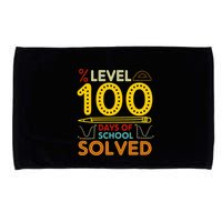 Level 100 Days Of School Solved Math Teacher Students Microfiber Hand Towel