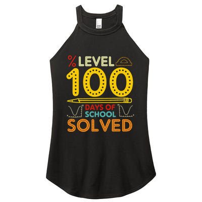 Level 100 Days Of School Solved Math Teacher Students Women's Perfect Tri Rocker Tank