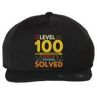 Level 100 Days Of School Solved Math Teacher Students Wool Snapback Cap