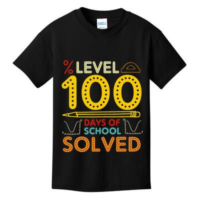 Level 100 Days Of School Solved Math Teacher Students Kids T-Shirt