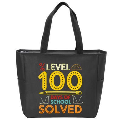 Level 100 Days Of School Solved Math Teacher Students Zip Tote Bag