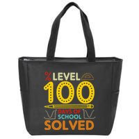 Level 100 Days Of School Solved Math Teacher Students Zip Tote Bag