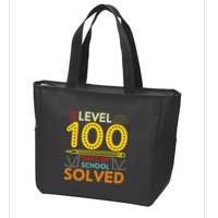 Level 100 Days Of School Solved Math Teacher Students Zip Tote Bag