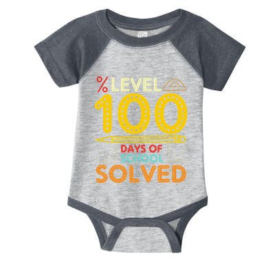 Level 100 Days Of School Solved Math Teacher Students Infant Baby Jersey Bodysuit