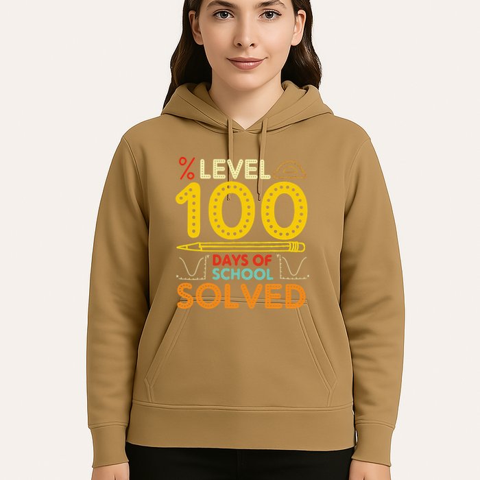 Level 100 Days Of School Solved Math Teacher Students Hoodie