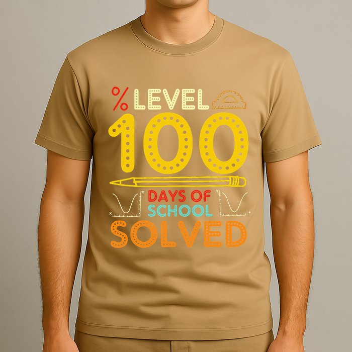 Level 100 Days Of School Solved Math Teacher Students T-Shirt
