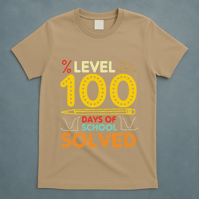 Level 100 Days Of School Solved Math Teacher Students T-Shirt