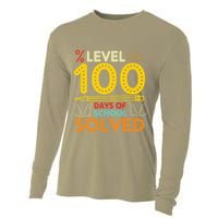 Level 100 Days Of School Solved Math Teacher Students Cooling Performance Long Sleeve Crew