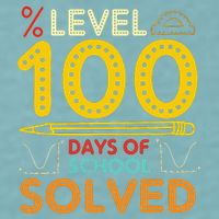 Level 100 Days Of School Solved Math Teacher Students Sueded Cloud Jersey T-Shirt