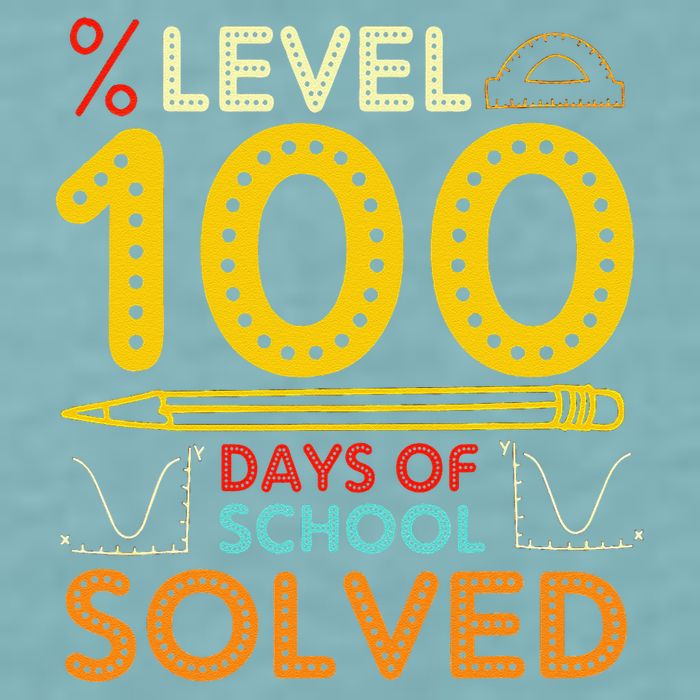 Level 100 Days Of School Solved Math Teacher Students Sueded Cloud Jersey T-Shirt