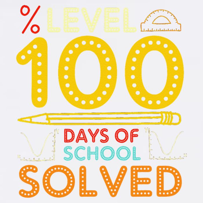 Level 100 Days Of School Solved Math Teacher Students Garment-Dyed Sweatshirt