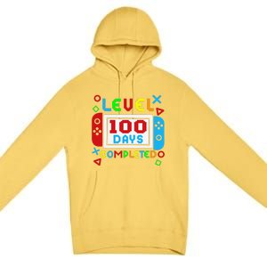 Level 100 Days Of School Complete Gamer Video Games Premium Pullover Hoodie