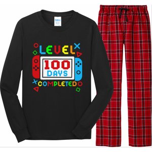 Level 100 Days Of School Complete Gamer Video Games Long Sleeve Pajama Set