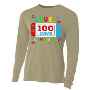 Level 100 Days Of School Complete Gamer Video Games Cooling Performance Long Sleeve Crew