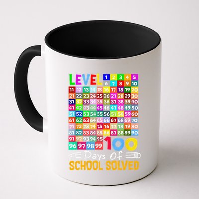 Level 100 Days Of School Solved Math Teacher Students Coffee Mug