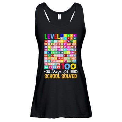 Level 100 Days Of School Solved Math Teacher Students Ladies Essential Flowy Tank