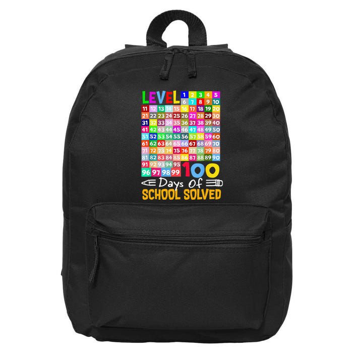 Level 100 Days Of School Solved Math Teacher Students 16 in Basic Backpack