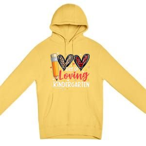 Loving 100 Days Of School Kindergarten Leopard Plaid Teacher Funny Gift Premium Pullover Hoodie