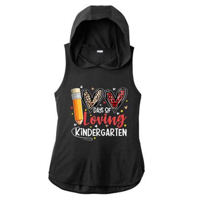 Loving 100 Days Of School Kindergarten Leopard Plaid Teacher Funny Gift Ladies PosiCharge Tri-Blend Wicking Draft Hoodie Tank