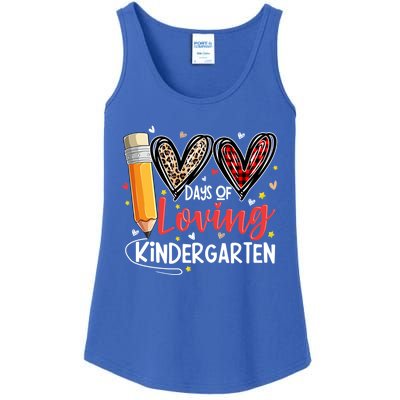 Loving 100 Days Of School Kindergarten Leopard Plaid Teacher Funny Gift Ladies Essential Tank