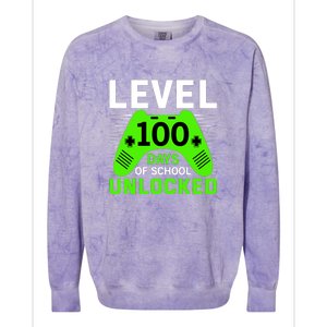 Level 100 Days Of School Unlocked Gamer Video Games Boys Colorblast Crewneck Sweatshirt