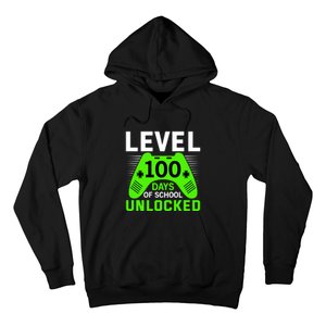 Level 100 Days Of School Unlocked Gamer Video Games Boys Hoodie