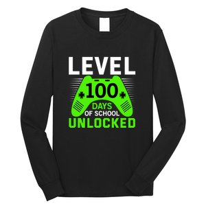 Level 100 Days Of School Unlocked Gamer Video Games Boys Long Sleeve Shirt